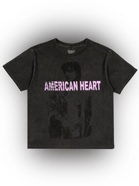 Unisex Benson Bone American Heart Tour Tee - Washed Black with Pink Print